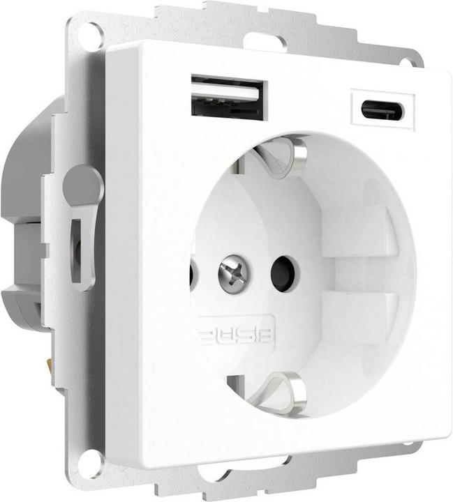 Actual product image 2USB 2U-449528 Socket outlet with earthing contact and USB charging output, increased contact