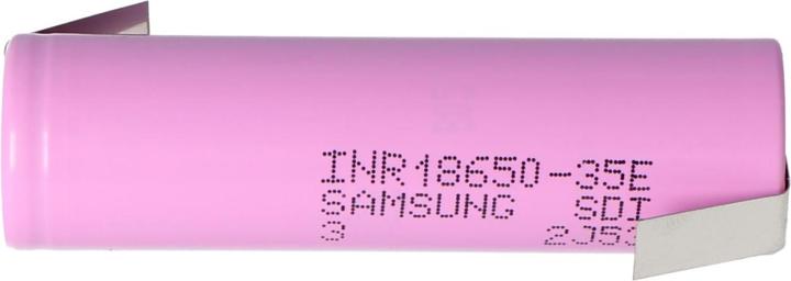 Image du produit Samsung Batterie INR18650-35E pôle positif plat sélectionnable avec ou sans cosses à souder (1 pcs, 18650, 3500 mAh)