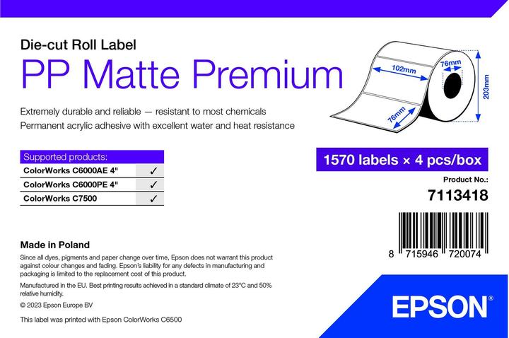 Image du produit Epson Pp Matte Label Prem Die-Cut