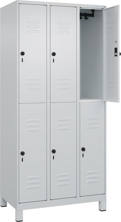 Image du produit C+P CP Vestiaire Classic Plus gris clair 080310-30 S10009, 6 casiers 90,0 x 50,0 x 195,0 cm (90 cm, 195 cm)