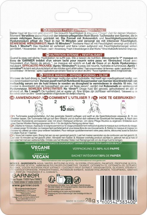 Actual product image Garnier SkinActive Nutri Bomb