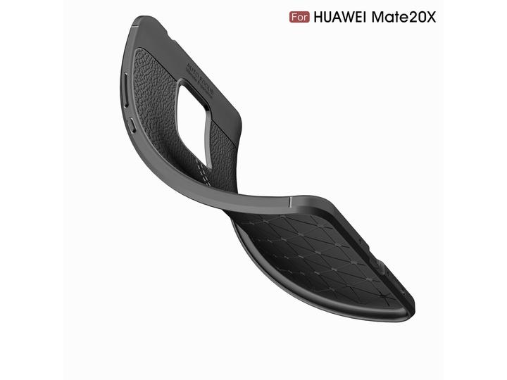 Actual product image Screenguard Huawei Mate 20 X Case Leather Design TPU Cover (Mate 20 X)