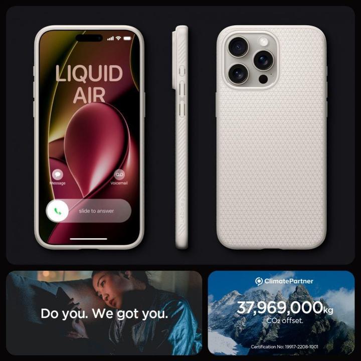 Produktbild Spigen Liquid Air Hülle für iPhone 15 Pro – natürliches Titan (Apple iPhone 15 Pro)