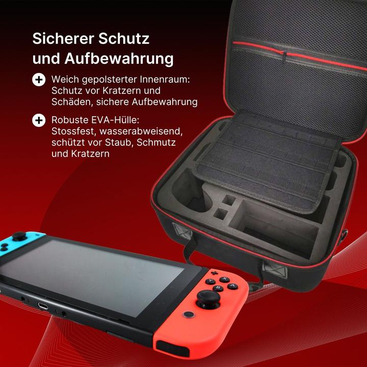 Produktbild Hermex Tragekoffer für Nintendo Switch und Zubehör Transportbox Reisekoffer Aufbewahrungskoffer (Switch, Switch Lite, Switch OLED)
