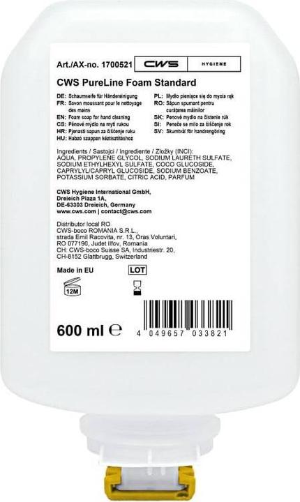 Actual product image CWS PureLine soap lather (Liquid soap, 600 ml)