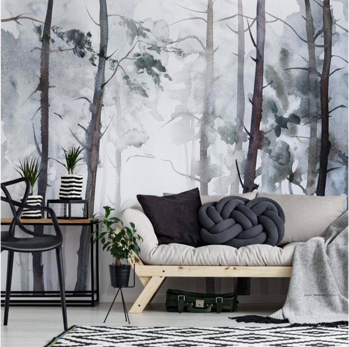 Produktbild Trenddeko Vliestapete Aquarell Wald, 336 x 260 cm (BxH) (336 x 260 cm)