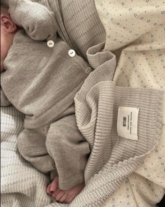 Actual product image Huttelihut Merino Wool Baby Set Camel (68, 74)