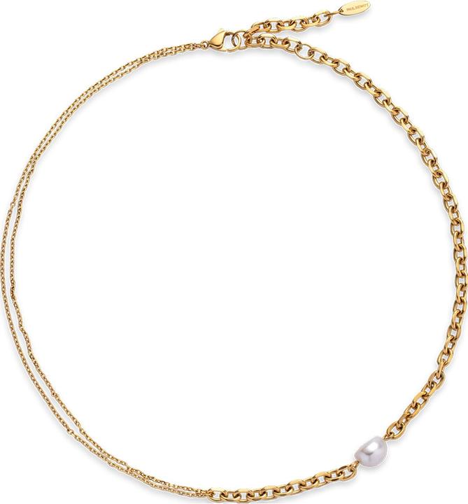 Paul Hewitt Treasure necklace gold with pearl (Stainless steel, 45 cm)