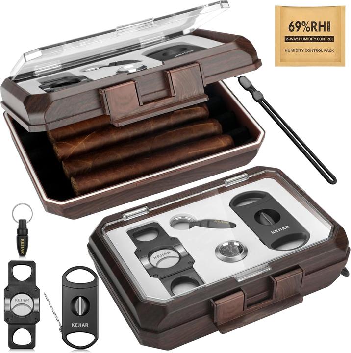 Kejiar Reisehumidor-Set mit Zubehör für Zigarrenliebhaber