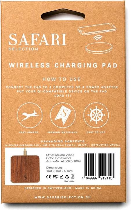 Actual product image Safari Selection Borne de charge Wireless Charger rouge carmin (10 W)