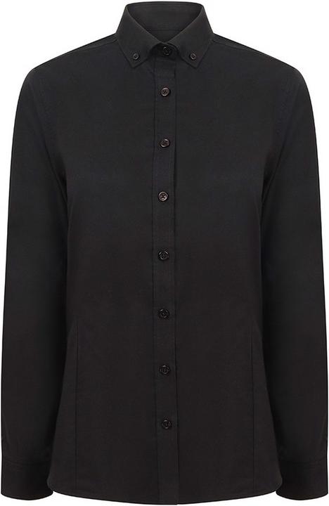 Henbury Modern Langarm Oxford Bluse