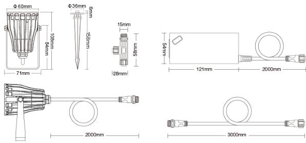 Produktbild Milight 3er Set Funk Smart LED Gartenspots 6W (550 lm, IP66)