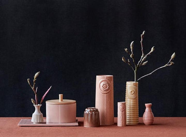 Actual product image Dottir Pipanella Vase Lines Medium - Curry (11327)