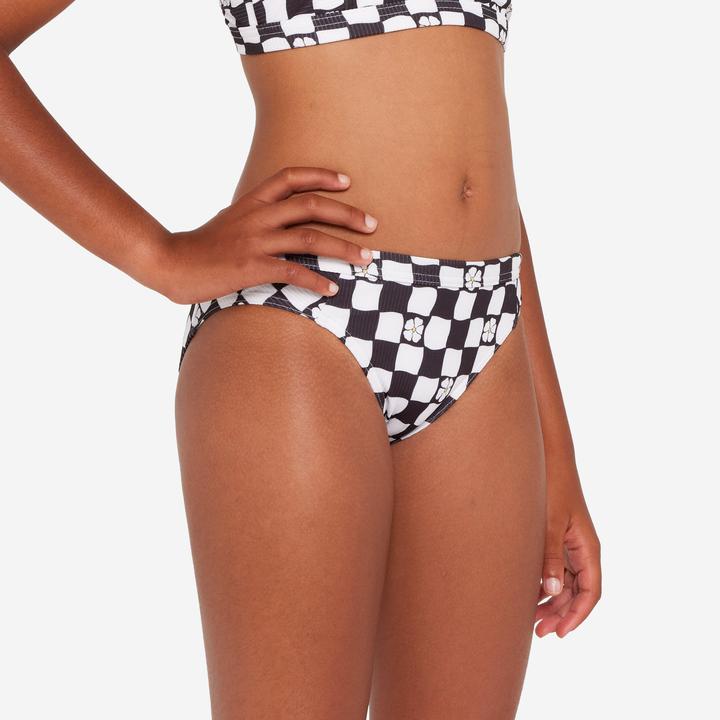 Actual product image Olaian Bikini-Hose Surfen Mädchen Alma Hao schwarz/weiss