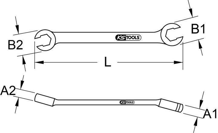 Actual product image KS Tools CHROMEplus Open Double Ring Wrench (32 mm)