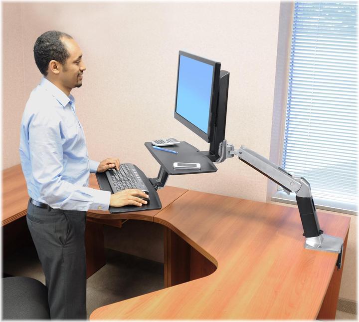 Produktbild Ergotron desk stand, WorkFit-A, drop down LD, keyboard, LCD, adjustable, 24 inch lift (Tisch, 24")