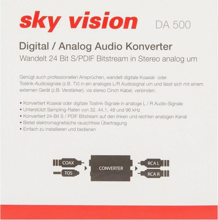 Produktbild Sky Vision DA 500 Digital zu Analog Audiowandler