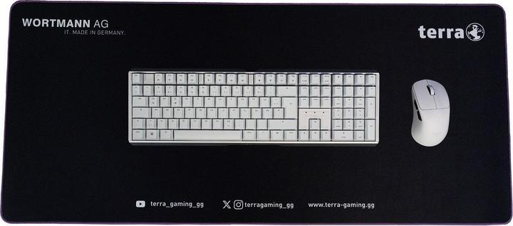 Actual product image Wortmann TERRA Mousepad XXL NEON Gaming black/purple lila Umkettelung, 900 x 400 x 3 mm (XXL)