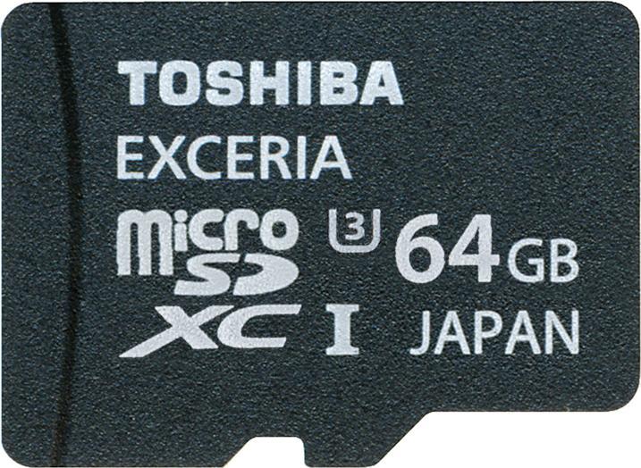 Toshiba microSDXC Exceria UHS-I with adapter (64 GB, microSDXC, U3, UHS-I)