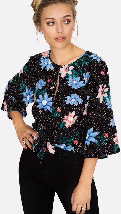 Actual product image Girls On Film s Lio blouse with floral pattern at the front for tying (36)