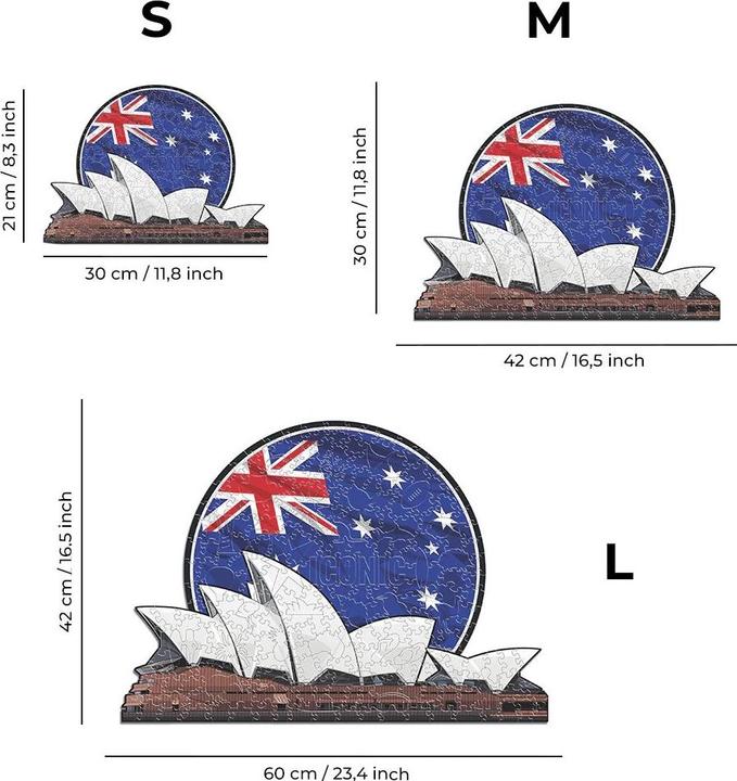 Produktbild Iconic Opernhaus Sydney - Monument Holz Puzzle Grösse L (500 Teile) (500 Teile)