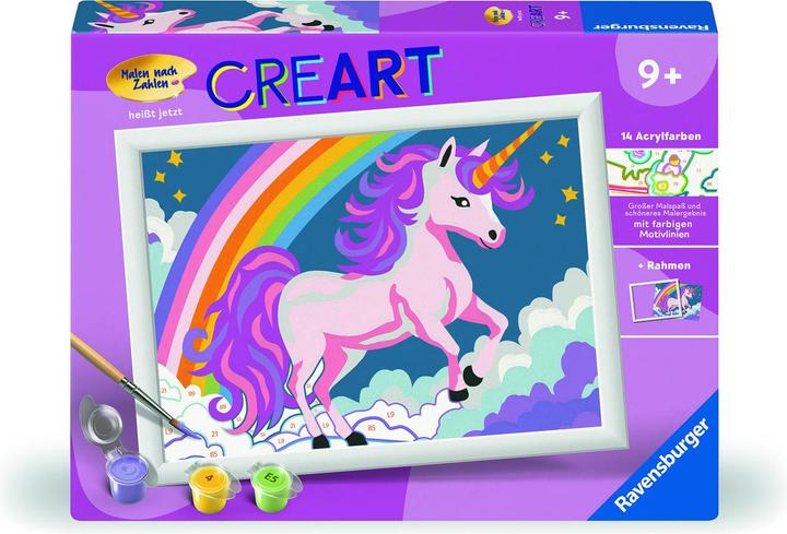 Ravensburger CreArt - Schilderen op nummer 23996 - Roze eenhoorn - vanaf 9 jaar