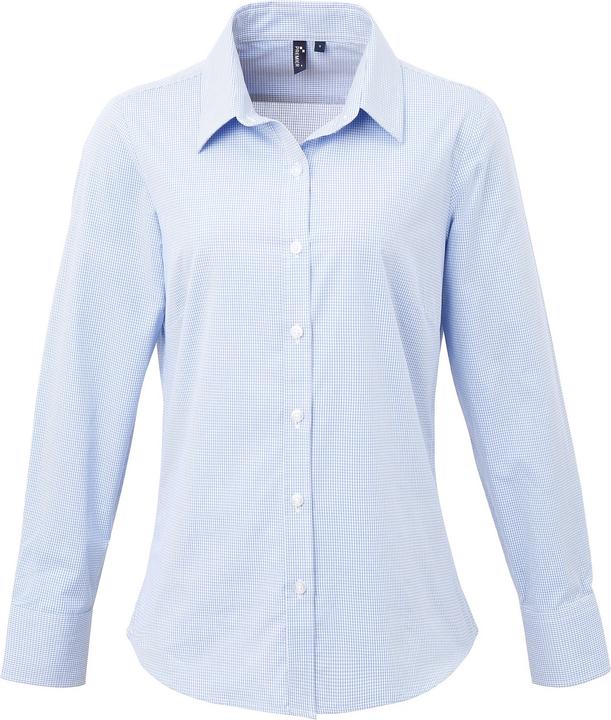 Premier Mikro Karo Langarm Bluse