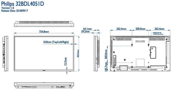 Actual product image Philips Public Display 32BDL4051D/00 Android (1920 x 1080 pixels, 32")