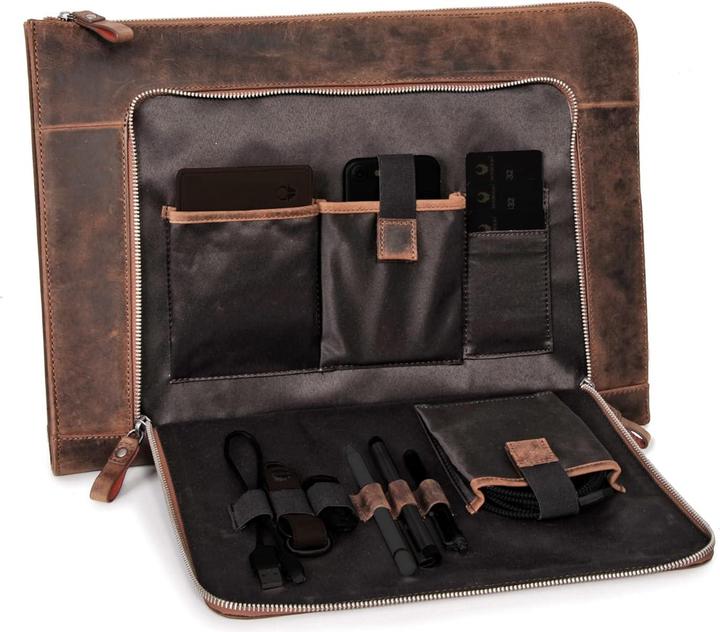 Produktbild Donbolso Leren Notebooktas Londen 15.6 inch, Mannen/Vrouwen, Bruin (15")