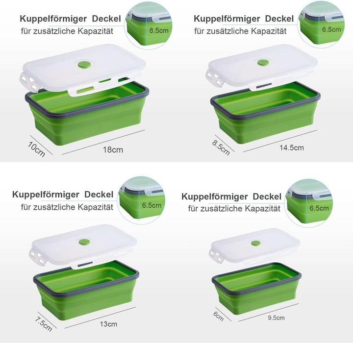 Produktbild König Design Gefrier Dosen Lebensmittel Vorrats Behälter Frischhaltedosen Deckel Faltbar (1.20 l)