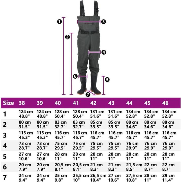 Actual product image VidaXL Waders with boots and belt (46)