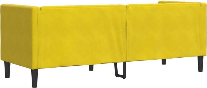 Actual product image VidaXL Chesterfield sofa bolsters 3-seater couch upholstered sofa yellow velvet (Chesterfield)