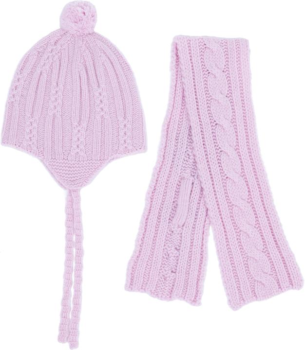 Cash-Mere Kaschmir Mütze und Schal Set (One Size)