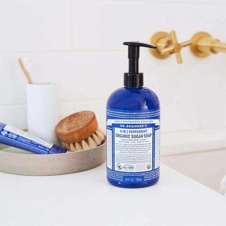 Immagine prodotto Dr. Bronner's Sapone di zucchero biologico alla menta piperita 355 ml (355 ml)