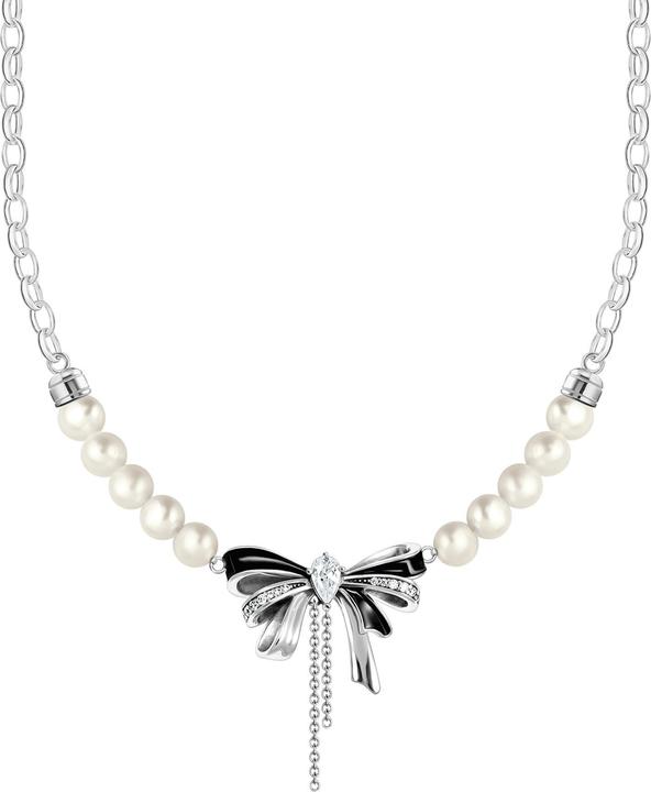 Thomas Sabo Schleifen-Kette mit Perlen Lovely Romance (925er Silber, Emaille, 40 - 45 cm)