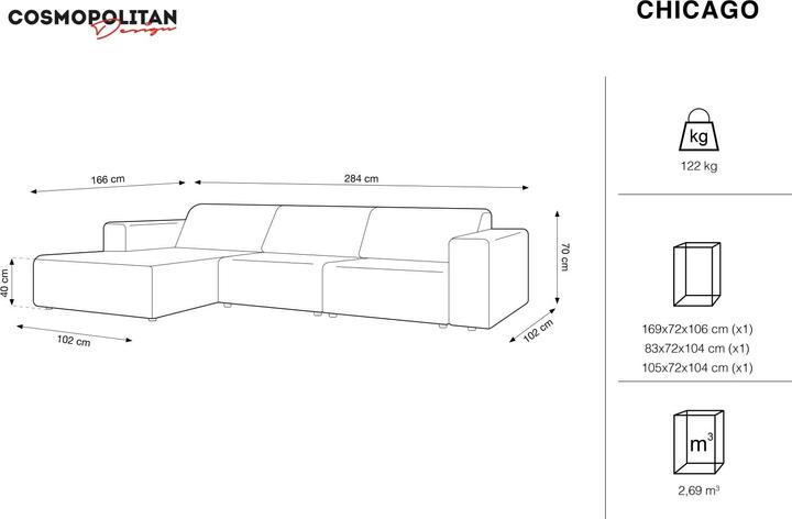 Image du produit Cosmopolitan Design Chicago (Canapé d'angle)