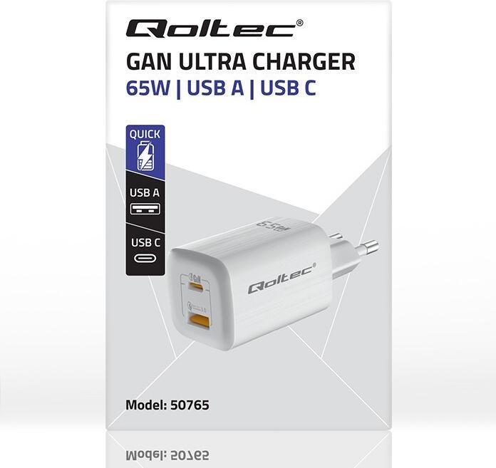 Actual product image Qoltec 50765 Charger for mobile devices Laptop Portable games console Powerbank Smartphone Smartw (65 W)