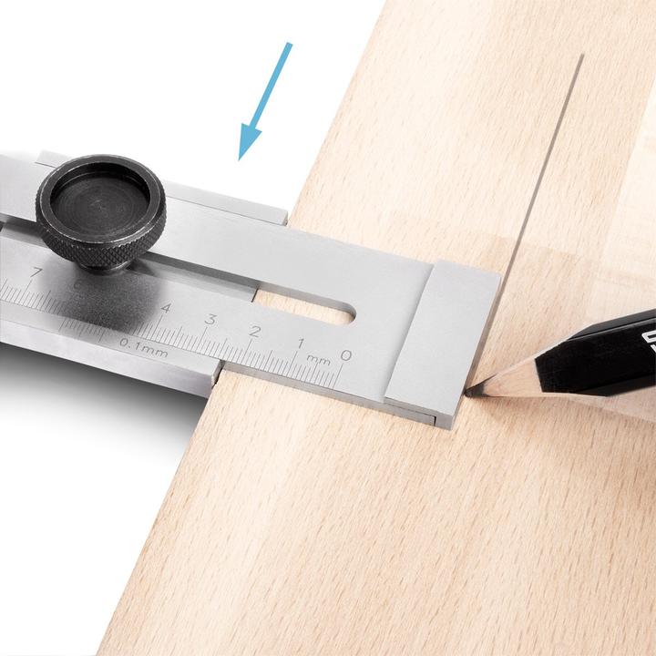 Image du produit Stahlwerk Mètre à tartiner avec plage de mesure de 200 mm et vernier de 0,1 mm en acier inoxydable (20 cm)