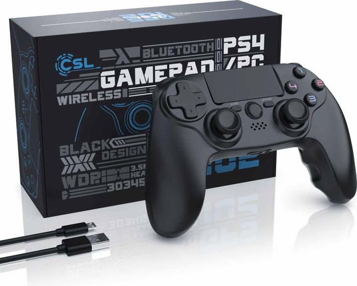 Actual product image CSL Gaming Controller, Wireless Gamepad for PS4 Touchpad, 3.5 mm AUX, Dual Vibration (PS4, PS4 Pro)