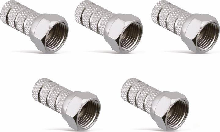 Actual product image Eneroid F plug, 6 mm, screw-on mounting, 5 pieces (Antenna cable)