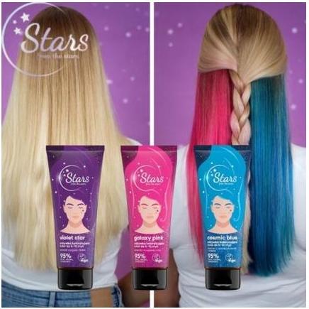 Actual product image Stars From The Stars Stars Temporary Hair Colour Conditioner Pink Violet Blue 50ml (50 ml)