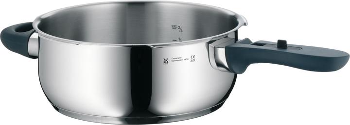 Produktbild WMF Schnellkochtopf 3,0l Dampfkochtopf Perfect Plus Induktion Edelstahl 18/10 (22 cm, Dampfkochtopf, Edelstahl)