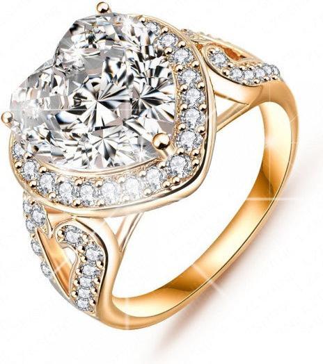 Hermex Vergoldeter Ring RGP mit Zirkonia - Gold Gr. 54 (54, 900 Platin)