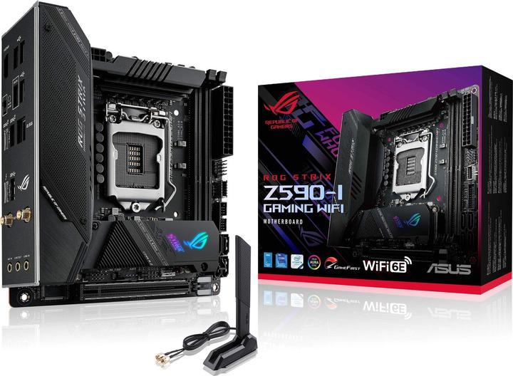 Produktbild ASUS ROG STRIX Z590-I GAMING WIFI (LGA 1200, Intel Z590, Mini-ITX)