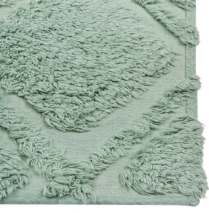 Actual product image Beliani Carpet cotton light green 140 x 200 cm geometric pattern short pile HATAY (140 x 200 cm)