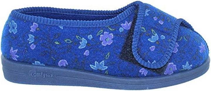 Actual product image Comfylux Davina Slippers With Velcro And Floral Pattern Extra Wide Fit (38)