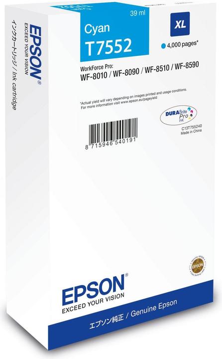 Epson WF-8xxx Series Ink Cartridge XL Cyan (C)