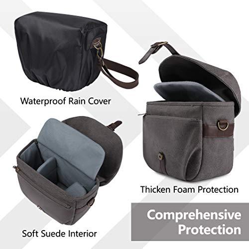 Produktbild Only-Bags.Store Kameratasche SLR, Fototasche Umhängetasche für Spiegelreflexkamera und Zubehör (grau)