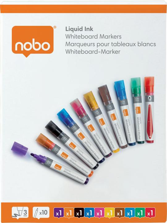 Actual product image Nobo N-Marker Viscom 3mm 1915381 (assorted) 10 piece (Multicoloured, 3 mm, 10 x)