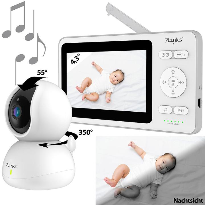 Produktbild 7links Video-Babyphone (Babyphone mit Kamera, 250 m)